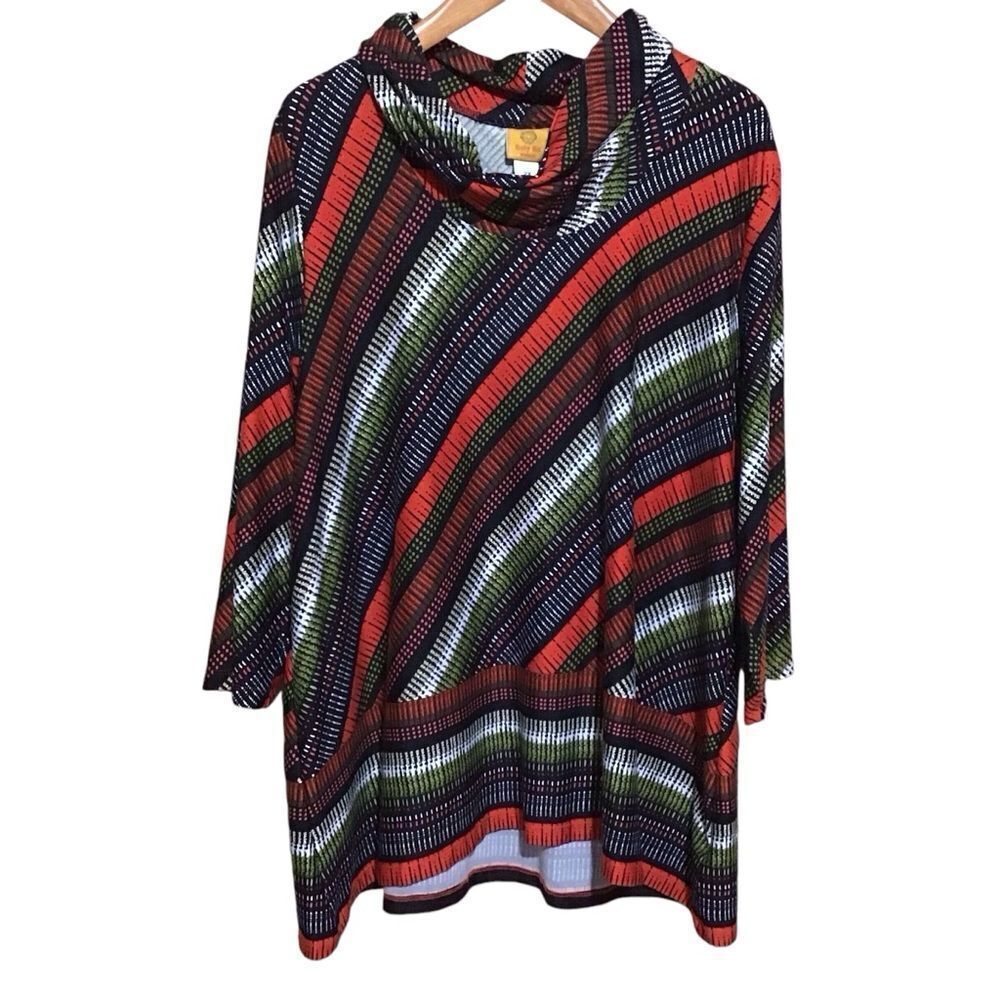 Ruby Rd Woman Cowl Neck Oversized Top‎ 2X